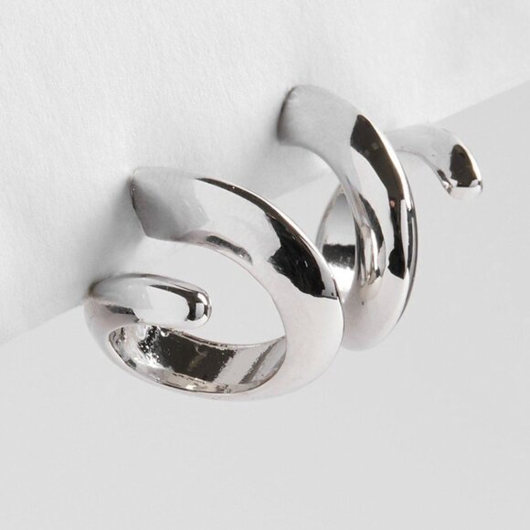 TORRID Curly Twist Mini Hoop Silver Earrings NEW - Picture 2 of 3